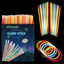 Carica l'immagine nel visualizzatore di Gallery, Vicloon Luminose per Party, 100 Pezzi Braccialetti Luminosi con Glow2