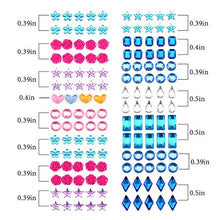 Carica l'immagine nel visualizzatore di Gallery, Phogary 870pcs 12 fogli autoadesivi strass adesivo, multicolore Bling... - Ilgrandebazar
