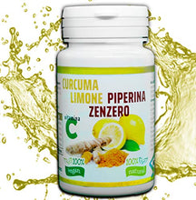 Carica l'immagine nel visualizzatore di Gallery, Curcuma e Piperiana Plus zenzero limone vitamina C- 130 cpr-Antiossidante...
