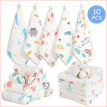Carica l'immagine nel visualizzatore di Gallery, Caiery 10pz Mussole Neonato/ Asciugamani da bagno 30cm*30cm - Ilgrandebazar