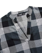 Carica l'immagine nel visualizzatore di Gallery, YOINS Camicia Donna Elegante Camicetta Manica Lunga XXL, Grigio Plaid - Ilgrandebazar