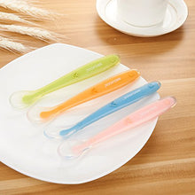 Carica l'immagine nel visualizzatore di Gallery, Cucchiaino Svezzamento Set 4 Silicone Neonato Cucchiai Manico... - Ilgrandebazar