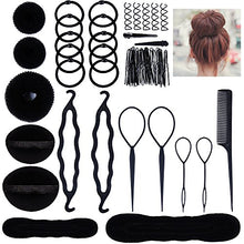 Carica l'immagine nel visualizzatore di Gallery, Lictin Chignon Materiale Accessori per Acconciature Capelli Donne Nero - Ilgrandebazar