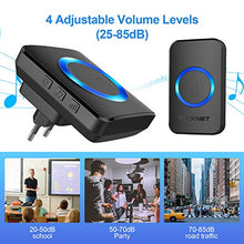 Carica l'immagine nel visualizzatore di Gallery, TECKNET Campanelli Wireless, Campanello 1 Trasmettitore + 2 Ricevitori, Nero