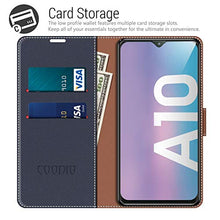 Carica l'immagine nel visualizzatore di Gallery, COODIO Custodia per Samsung Galaxy A10, in Pelle Blu Scuro/Rosso - Ilgrandebazar