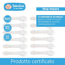 Carica l'immagine nel visualizzatore di Gallery, [12 Pezzi] Bambino Chiusure di Sicurezza Armadio, Fascia Morbida 12p.chiusure