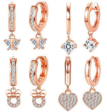 Carica l'immagine nel visualizzatore di Gallery, Adramata Set di 4 Orecchini a cerchio pendenti da donna Oro Rosa - Ilgrandebazar