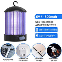 Carica l'immagine nel visualizzatore di Gallery, QcoQce Zanzariera Elettrica USB Ricaricabile, IP66 Impermeabile UV BK006-B
