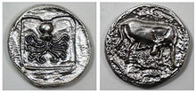 Carica l'immagine nel visualizzatore di Gallery, Monete Antiche Greche placcate Argento - Riproduzione Tetradrammi - SET 5...