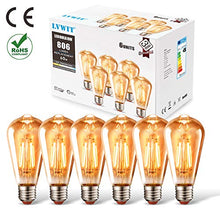 Carica l'immagine nel visualizzatore di Gallery, Lampadine di Filamento a LED, LVWIT ST64 E27 8W 2700K-6 Pezzi (Marrone)