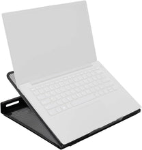Carica l'immagine nel visualizzatore di Gallery, Amazon Basics - Supporto ventilato, regolabile ed ergonomico per laptop, 33 cm x 28.7 cm x 18.5 cm, Nero