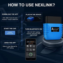 Carica l'immagine nel visualizzatore di Gallery, AUTOPHIX Nexlink OBD2 Bluetooth 5.0 per Auto e Moto, Dispositivo Diagnostico, Adattatore per iOS e Android