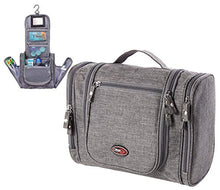 Carica l'immagine nel visualizzatore di Gallery, Borsa da bagno appendere con specchio e tasche interne - Melange Grigio