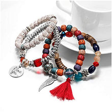 Carica l'immagine nel visualizzatore di Gallery, Bracciale a Più Strati Della Boemia, Set di Braccialetti Retrò, Bracciale...