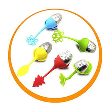 Carica l'immagine nel visualizzatore di Gallery, Infusore per tè con vassoio incluso set di 5, Blue / Red / Yellow / Green - Ilgrandebazar