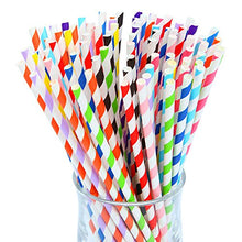 Carica l'immagine nel visualizzatore di Gallery, Keriber 300 pezzi biodegradabili cannucce di carta potabile Stripe paglia... - Ilgrandebazar