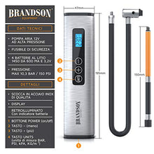 Carica l'immagine nel visualizzatore di Gallery, Brandson - Compressore Aria Auto a Batteria al Litio - Nuovo - 12V e 220V -... - Ilgrandebazar