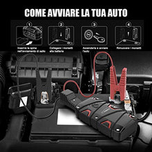 Carica l'immagine nel visualizzatore di Gallery, YABER Avviatore Emergenza per Auto, 1200A Jump Starter Auto Portatile(Fino a...
