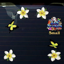 Carica l'immagine nel visualizzatore di Gallery, Plumeria frangipani bianca a fiore singolo + adesivi per auto piccoli... - Ilgrandebazar