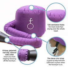 Carica l'immagine nel visualizzatore di Gallery, Hair Flair Softhood - cuffia gonfiabile per asciugacapelli - viola
