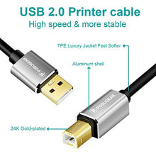 Carica l'immagine nel visualizzatore di Gallery, [3M]Cavo Stampante 3 Metri , POSUGEAR USB 2.0 Cavetto Placcato oro per...