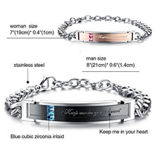 Carica l'immagine nel visualizzatore di Gallery, Cupimatch Coppia Lovers Braccialetto Bracciale Acciaio Inossidabile Keep Me... - Ilgrandebazar