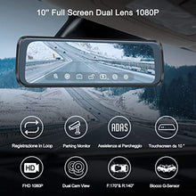 Carica l'immagine nel visualizzatore di Gallery, WiMiUS Dash Cam Doppia Telecamera per Auto Screen 10 Pollici Full HD 1080P...