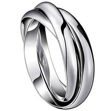 Carica l'immagine nel visualizzatore di Gallery, JewelryWe Gioielli Moda Tono Acciaio Inossidabile Tre Anelli Interbloccate... - Ilgrandebazar