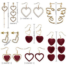 Carica l'immagine nel visualizzatore di Gallery, TUPARKA 8 Pairs Love Heart Orecchini a forma di cuore San... - Ilgrandebazar