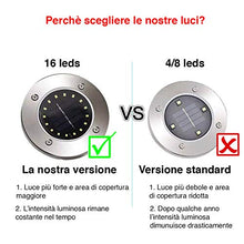 Carica l'immagine nel visualizzatore di Gallery, [GARANZIA A VITA] 4 Pezzi, Luce Solare da Giardino 16 LED Fredda