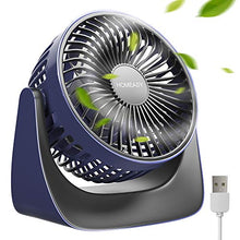 Carica l'immagine nel visualizzatore di Gallery, homeasy Ventilatore USB da Tavolo, Mini Silenzioso e Potente Blu