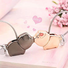 Carica l'immagine nel visualizzatore di Gallery, Joykey Portachiavi coppia 1 Paio con Bocca Magnetica, regalo per...