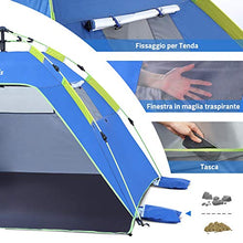 Carica l'immagine nel visualizzatore di Gallery, Glymnis Tenda da Spiaggia Pop-up Istantanea Portatile per 3-5 Persone,...