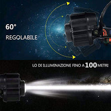 Carica l'immagine nel visualizzatore di Gallery, COOLEAD Torcia Frontale Zoomable 4 Modalità 5 LED Ricaricabile Black - Ilgrandebazar
