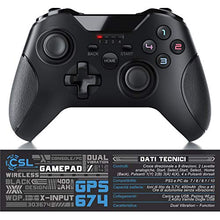Carica l'immagine nel visualizzatore di Gallery, CSL - Gamepad wireless per PC - Design Xbox - USB dongle da 2,4 Ghz - Stick...