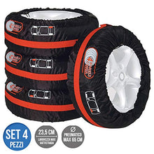 Carica l'immagine nel visualizzatore di Gallery, BAKAJI Set 4pz Borsa Custodia Protezione Pneumatici Auto Cover Storage per...