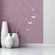 Carica l'immagine nel visualizzatore di Gallery, SwirlColor 30PCS Farfalla Combinazione 3D Specchio Wall Stickers Home Argento - Ilgrandebazar