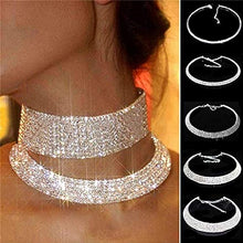 Carica l'immagine nel visualizzatore di Gallery, EVRYLON Collana Donna Punti Luce Girocollo Strass Rigida Collier Modello... - Ilgrandebazar