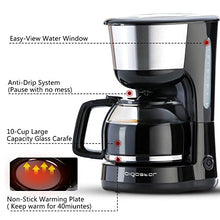 Carica l'immagine nel visualizzatore di Gallery, Aigostar Chocolate 30HIK - Macchina per caffe’ 10 Tazze, 30HIK, Black
