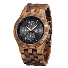 Carica l'immagine nel visualizzatore di Gallery, Orologio da Uomo in Legno, CZOKA Pterocarpus soyauxii Black Walnut - Ilgrandebazar