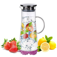 Carica l'immagine nel visualizzatore di Gallery, Brocche e Caraffe,BOQO Caraffa Vetro,Coperchio in Acciaio Inox,Brocca...