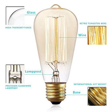 Carica l'immagine nel visualizzatore di Gallery, KINGSO Lampadina Edison E27 con Incandescenza Vintage ST64 60W 220V 1 Pack - Ilgrandebazar