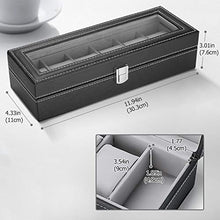 Carica l'immagine nel visualizzatore di Gallery, Procase Scatola Porta Orologi per 6 con Coperchio In Vetro,... - Ilgrandebazar
