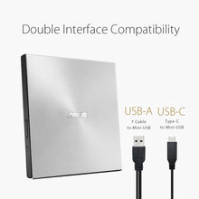 Carica l'immagine nel visualizzatore di Gallery, Asus Masterizzatore Esterno ZenDrive U9M TYPE C, Ultra Slim 8x, Argento - Ilgrandebazar