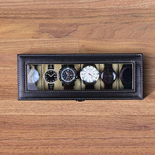 Carica l'immagine nel visualizzatore di Gallery, Ohuhu Scatola porta orologi per 6 Box Storage con coperchio in Beige - Ilgrandebazar