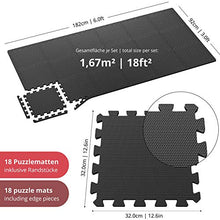 Carica l'immagine nel visualizzatore di Gallery, Tappeto da fitness a puzzle – set di 18 pezzi | black
