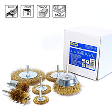 Carica l'immagine nel visualizzatore di Gallery, S&amp;R Set 7 Spazzole Metalliche per Trapano Ruggine Metallo Legno. Codolo...