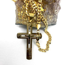 Carica l'immagine nel visualizzatore di Gallery, Collana con ciondolo a forma di croce in oro 24 carati, unisex, solida... - Ilgrandebazar