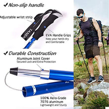 Carica l'immagine nel visualizzatore di Gallery, Kwnraor Bastoni da Trekking con 2 Pack Impugnatura EVA Blu