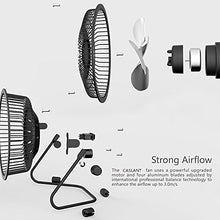 Carica l'immagine nel visualizzatore di Gallery, HUALANS Ventilatore USB in Acciaio,Ventilatore da Tavolo 4 Pollici Nero